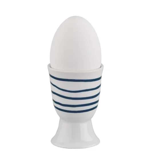 CILIO | Amici | kieliszek na jajko, porcelana, śred. 5 x 7 cm, granatowe pręgi