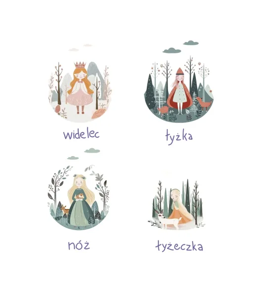 CILIO | Princess | sztućce dla dzieci, 4 el.