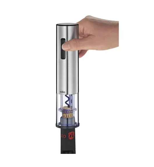 CILIO | Brunello | korkociąg elektryczny ładowany przez USB, stal nierdzewna, śred. 5 x 21 cm