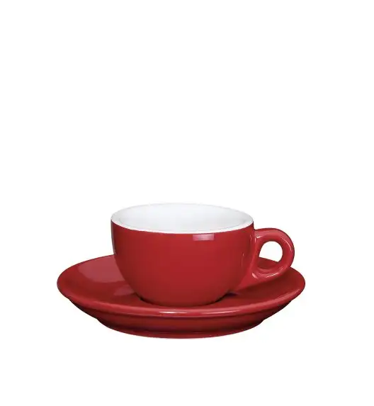 CILIO | Roma | porcelanowa filiżanka do espresso ze spodkiem, 50 ml, czerwona