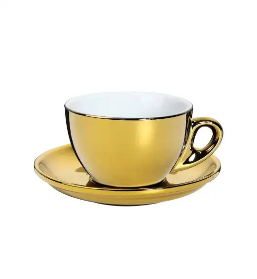 CILIO | Roma | filiżanka do cappuccino, ze spodkiem, 0,1 l, złota