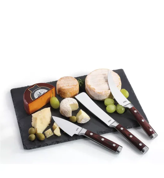 CILIO | Sardo Formaggio | zestaw 3 noży do sera, stal nierdzewna/drewno pakka, pudełko prezentowe