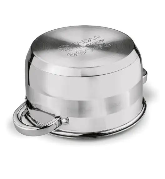 WYPRZEDAŻ! TADAR ROGER Komplet garnków nierdzewnych 12 el z patelnią non stick (BRAK PATELNI = 10 EL) / indukcja