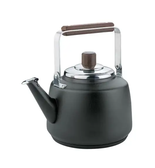 CILIO | Nero | czajnik, stal nierdzewna/drewno akacji, 1,2 l, śred. 16,5 x 21,5 cm, czarny