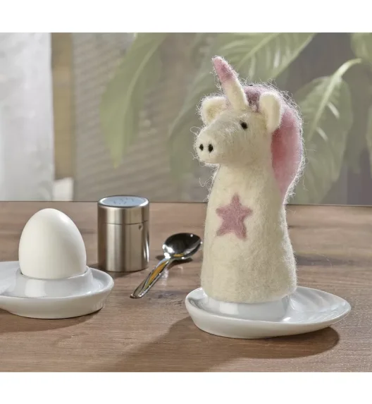 CILIO | Lana | ogrzewacz na jajko, owcza wełna, wys. 13 cm, jednorożec