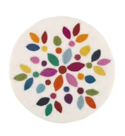 CILIO | LANA FIORE | podkładka pod gorące naczynia, śred. 21 cm, owcza wełna, wielokolorowa