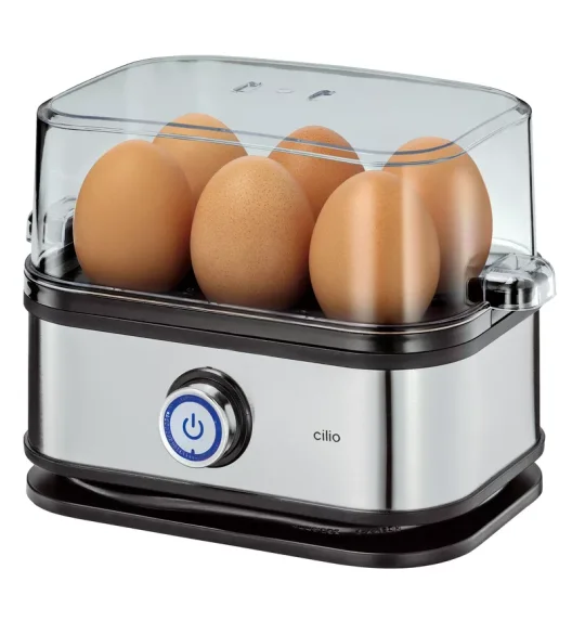 CILIO | Classic | urządzenie do gotowania jajek, na 6 jajek, stal nierdzewna/tworzywo sztuczne, 17 x 12 x 14,5 cm