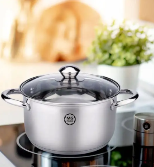 MG HOME | LAURO Zestaw garnków ze stali nierdzewnej 6 el