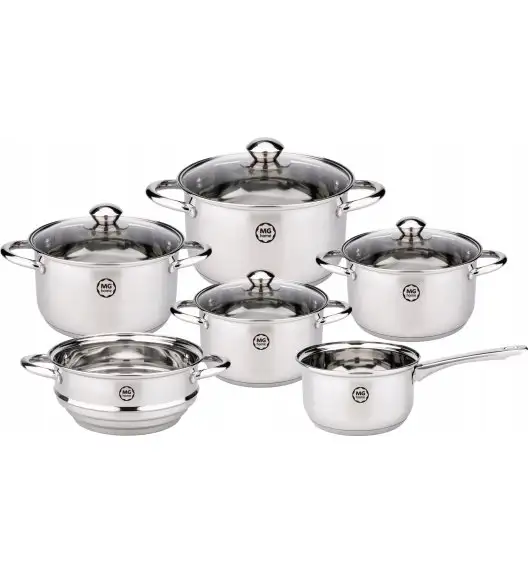 MG HOME | LAURO Zestaw garnków ze stali nierdzewnej 10 el