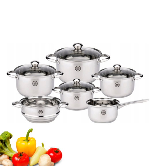 MG HOME | LAURO Zestaw garnków ze stali nierdzewnej 10 el