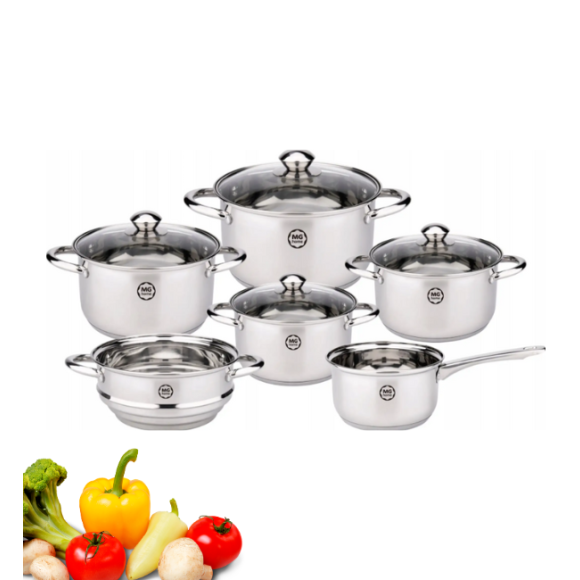 MG HOME | LAURO Zestaw garnków ze stali nierdzewnej 10 el