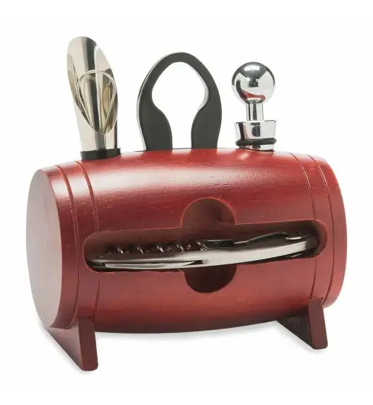 KONIGHOFFER BARREL ZESTAW DO WINA 5 ELEM. DREWNIANY STOJAK