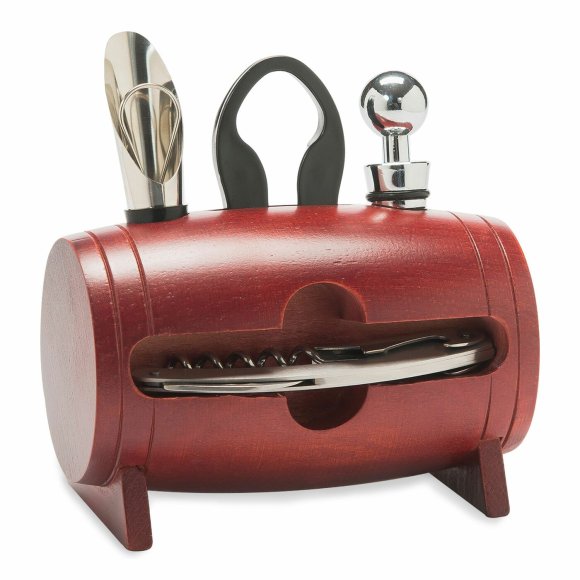 KONIGHOFFER BARREL ZESTAW DO WINA 5 ELEM. DREWNIANY STOJAK