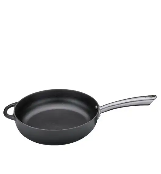 KÜCHENPROFI | Provence | wysoka patelnia żeliwna, śred. 28 cm, czarna