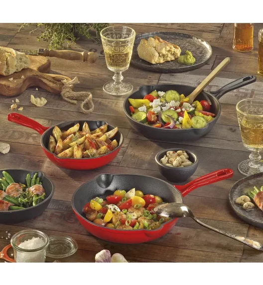 KÜCHENPROFI | Provence | patelnia żeliwna, śred. 16 cm, czerwona