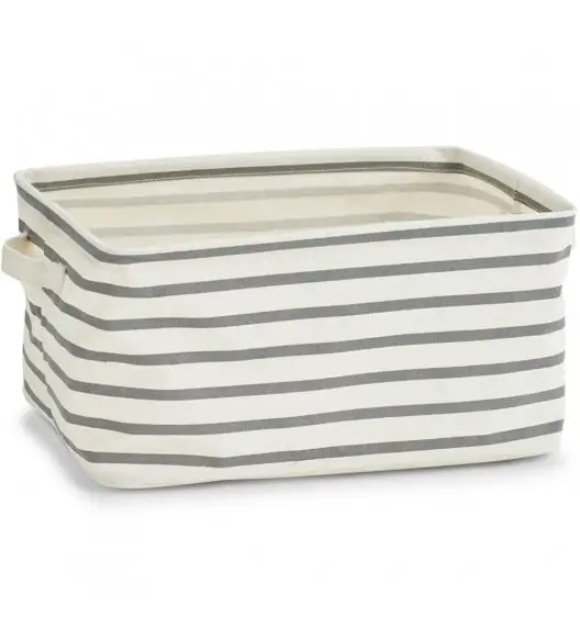 WYPRZEDAŻ! ZELLER PASKI L Koszyk do przechowywania 36 x 25 cm / biało - szary / brezent
