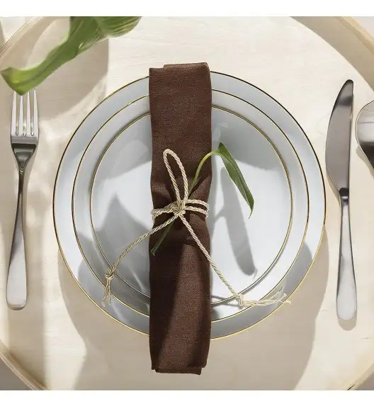 CHODZIEŻ CITY ZŁOTY B326 Serwis obiadowy 54 el / 18 osób / porcelana