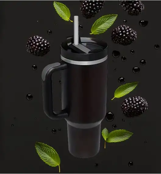 IMCHEX | BLACK | Kubek termiczny 1200 ml ze słomką