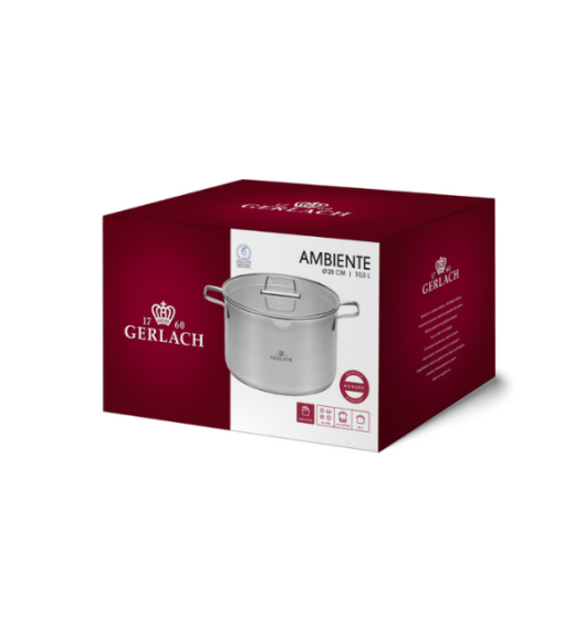 GERLACH AMBIENTE Garnek 10 l z pokrywką 28 cm / stal nierdzewna