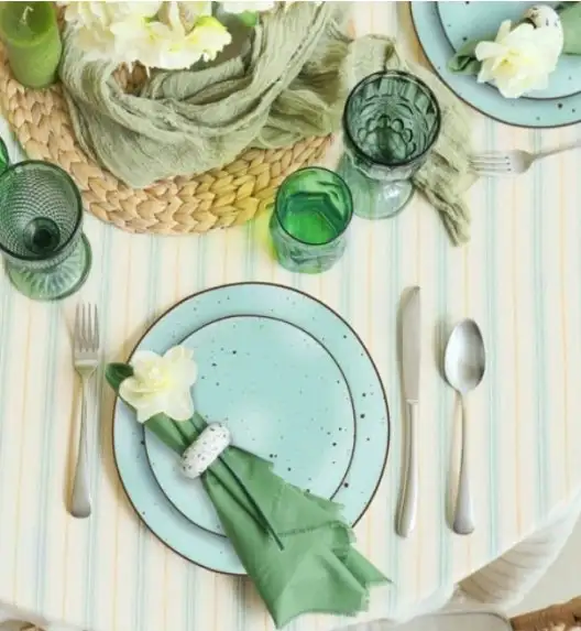 MG HOME | ZESTAW OBIADOWY Z PORCELANY GEMMA GREEN 36 EL / 12 OS