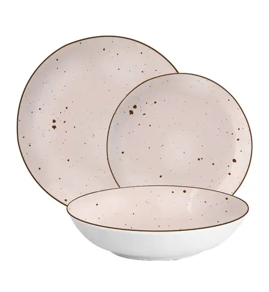 MG HOME | ZESTAW OBIADOWY Z PORCELANY GEMMA PINK 54 EL / 18 OS