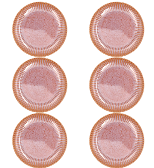 LUBIANA STONEWARE BLUSH | Talerz obiadowy 27 cm x 6 szt. | luz | kolor łososiowy