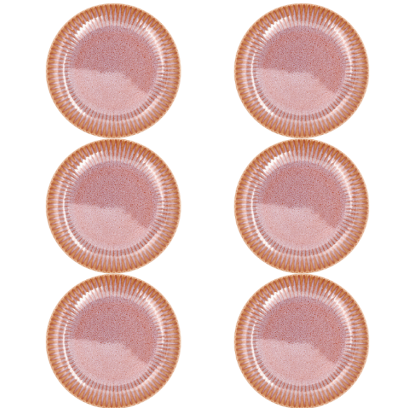 LUBIANA STONEWARE BLUSH | Talerz obiadowy 27 cm x 6 szt. | luz | kolor łososiowy