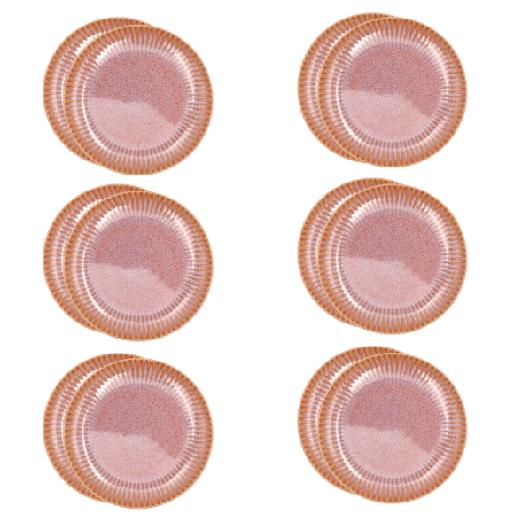 LUBIANA STONEWARE BLUSH | Talerz obiadowy 27 cm x 12 szt. | luz | kolor łososiowy