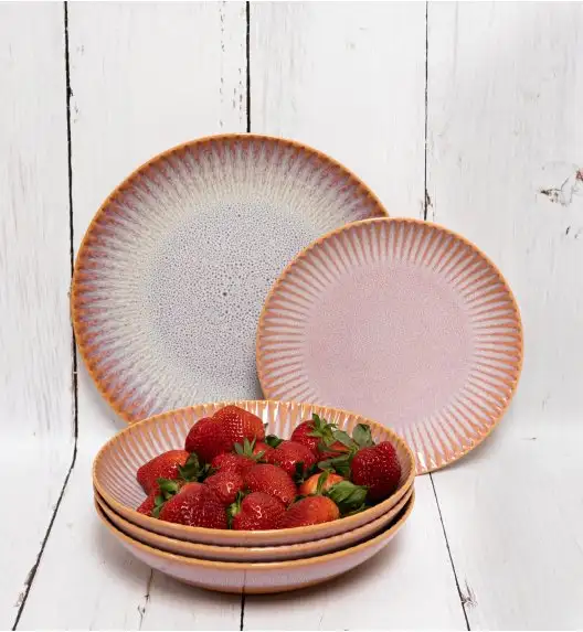 LUBIANA STONEWARE BLUSH | Talerz obiadowy 27 cm x 18 szt. | luz | kolor łososiowy