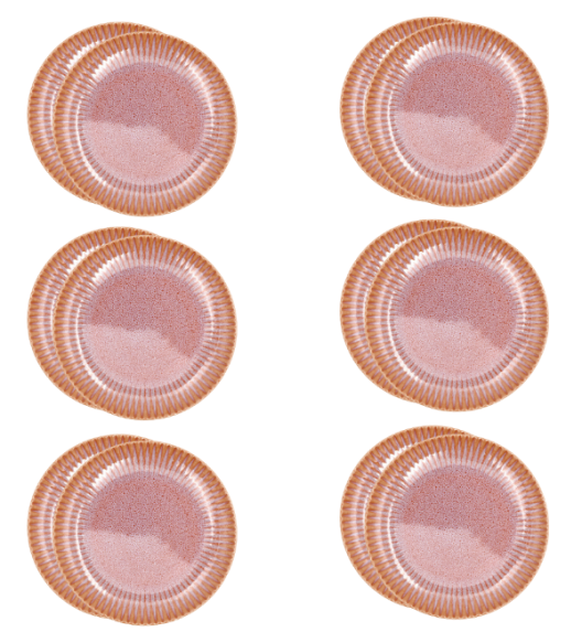LUBIANA STONEWARE BLUSH | Talerz deserowy 21 cm x 18 szt. | luz | kolor łososiowy