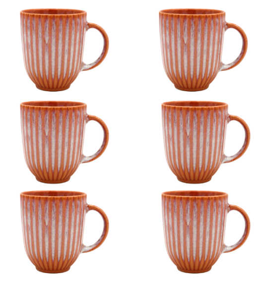 LUBIANA STONEWARE BLUSH | Kubek 350 ml x 6 szt. | luz | kolor łososiowy