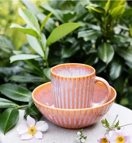 LUBIANA STONEWARE BLUSH | Kubek 350 ml x 6 szt. | luz | kolor łososiowy