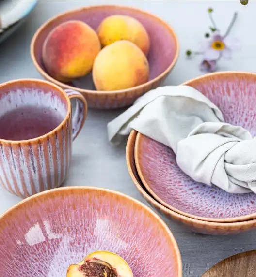 LUBIANA STONEWARE BLUSH | Salaterka 17 cm luz x 6 szt. | kolor łososiowy