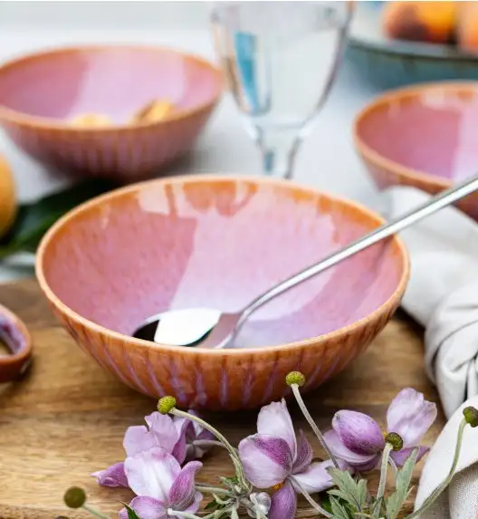 LUBIANA STONEWARE BLUSH | Salaterka 17 cm luz x 12 szt. | kolor łososiowy