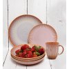 LUBIANA STONEWARE CERAMIKA BLUSH | Serwis obiadowy 72 elementy dla 18 osób | kolor łososiowy