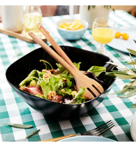 LUMINARC CARINE BLACK Salaterka kwadratowa 27 cm | szkło hartowane 