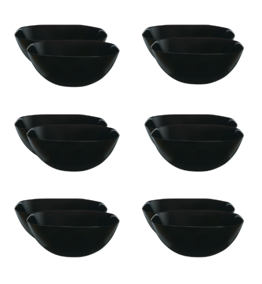 LUMINARC CARINE BLACK 12x Salaterka kwadratowa 27 cm | szkło hartowane 