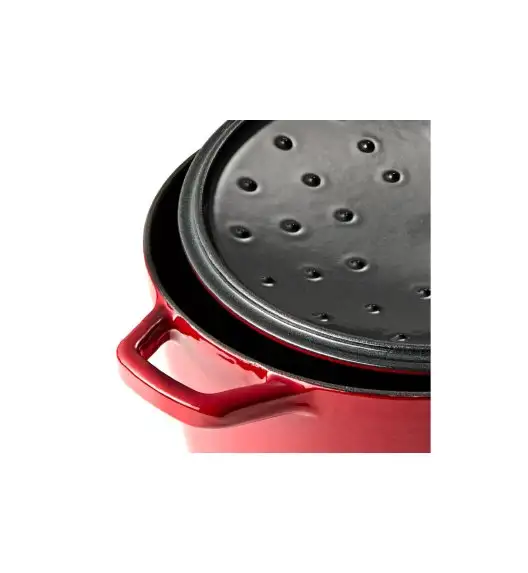 GERLACH NATUR IRON Garnek 3 L z pokrywką 21 cm / żeliwo / czerwony gradient