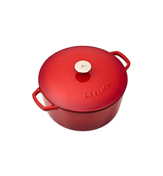 GERLACH NATUR IRON Garnek 5 L z pokrywką 26 cm / żeliwo / czerwony gradient