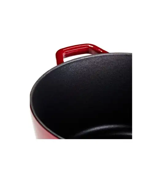 GERLACH NATUR IRON Garnek 5 L z pokrywką 26 cm / żeliwo / czerwony gradient