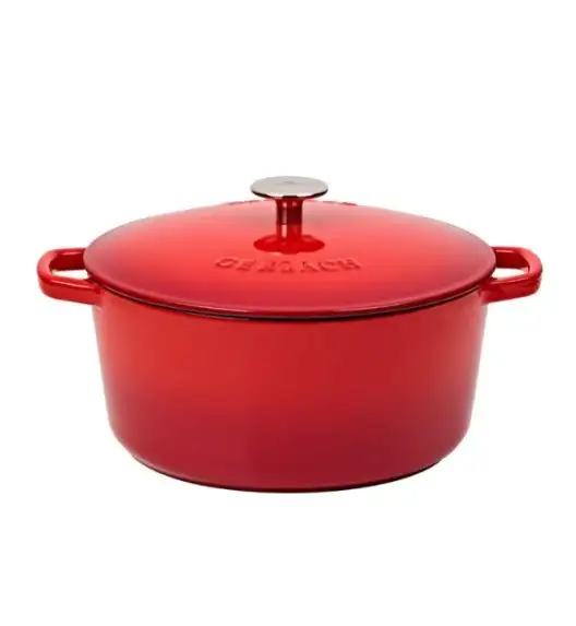 GERLACH NATUR IRON Komplet 2 garnków z pokrywkami 3L + 5L | żeliwo | czerwony gradient