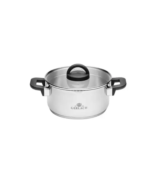 GERLACH AMBIENTE PLUS Komplet Garnki z pokrywkami 10 el + Patelnie Initial 24, 28 cm / stal nierdzewna / indukcja