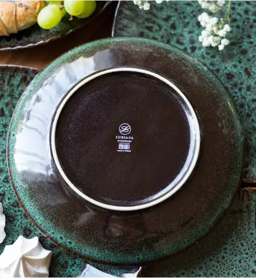 LUBIANA STONEWARE COSMOS ZIELONY OPK | Serwis obiadowy 12 elementów dla 4 osób | odcienie zieleni | ceramika