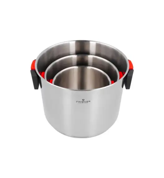 ZWIEGER KOMPACT Komplet 3 garnków z pokrywkami + Brytfanna Practi Plus/ stal nierdzewna 