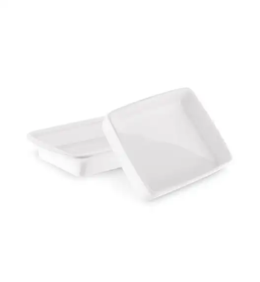 TADAR CERAMIC Maselniczka porcelanowa 16,5 x 12 cm / z pokrywką / biała