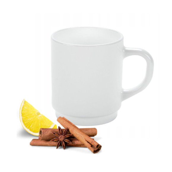 LUMINARC ZELIE Kubek 290 ml sztaplowany biały / szkło hartowane