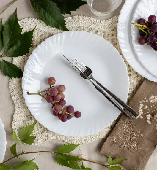 LUMINARC FESTON Talerz obiadowy 25 cm biały / szkło hartowane