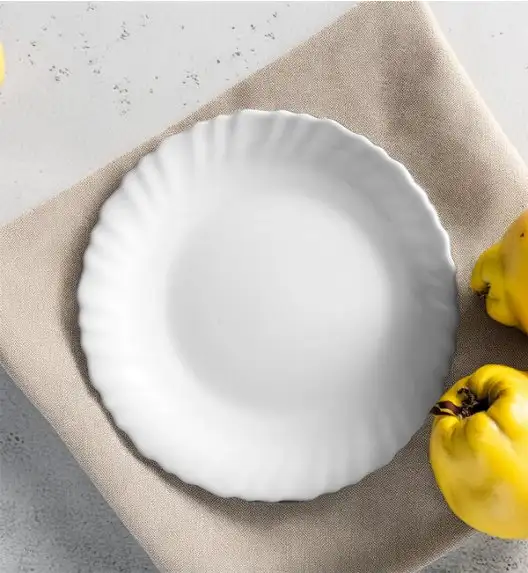 LUMINARC FESTON Talerz deserowy 19 cm biały / szkło hartowane