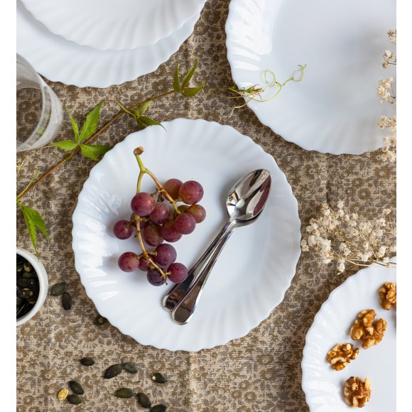 LUMINARC FESTON Talerz deserowy 19 cm biały / szkło hartowane