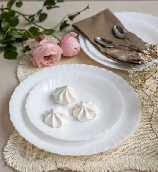 LUMINARC FESTON Talerz deserowy 19 cm biały / szkło hartowane